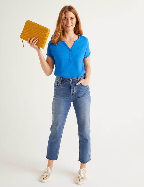 The Cotton Turn Up Cuff Tee - Bold Blue The Cotton Turn Up Cuff Tee - Bold Blue