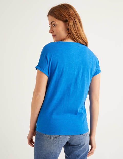 The Cotton Turn Up Cuff Tee - Bold Blue The Cotton Turn Up Cuff Tee - Bold Blue
