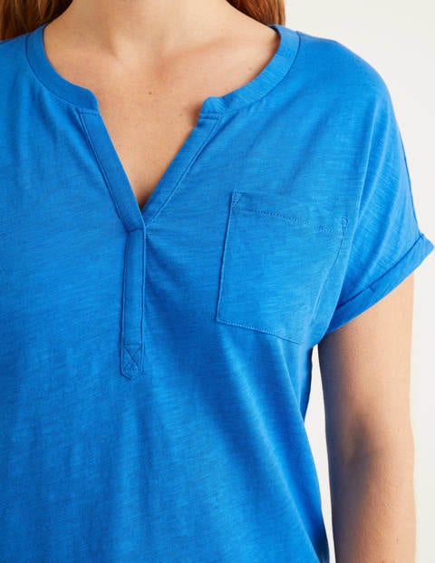 The Cotton Turn Up Cuff Tee - Bold Blue The Cotton Turn Up Cuff Tee - Bold Blue
