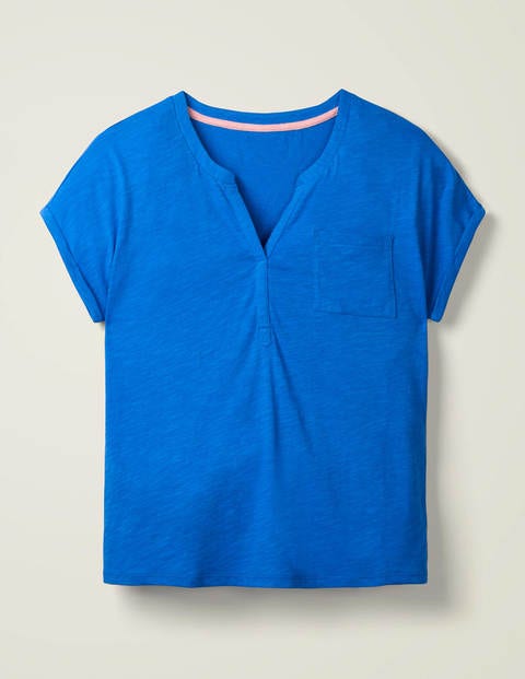 The Cotton Turn Up Cuff Tee - Bold Blue The Cotton Turn Up Cuff Tee - Bold Blue