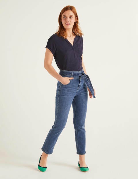 The Cotton Turn Up Cuff Tee - Navy The Cotton Turn Up Cuff Tee - Navy