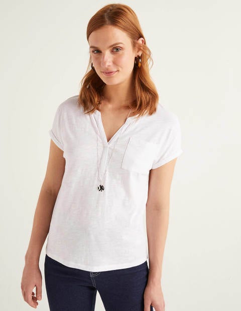 The Cotton Turn Up Cuff Tee - White The Cotton Turn Up Cuff Tee - White