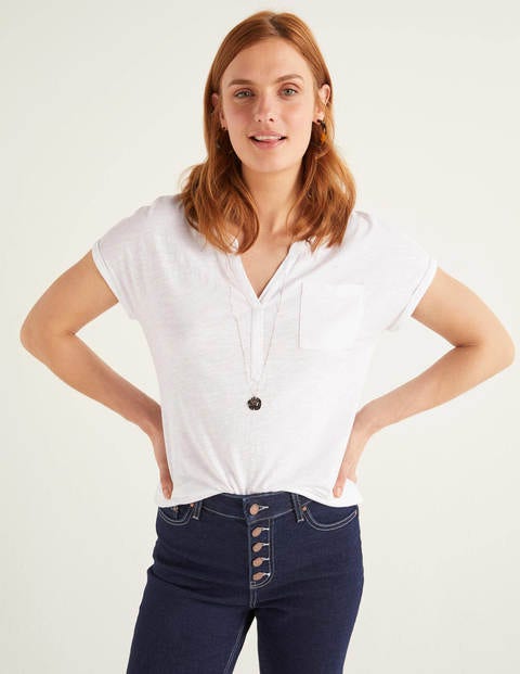 The Cotton Turn Up Cuff Tee - White The Cotton Turn Up Cuff Tee - White