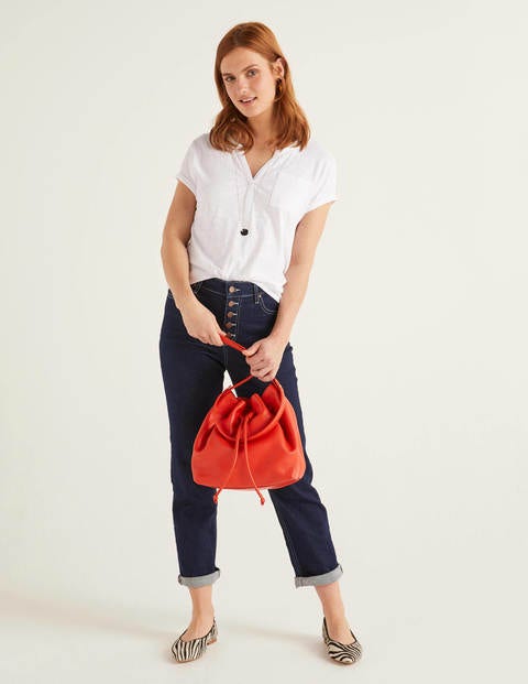 The Cotton Turn Up Cuff Tee - White The Cotton Turn Up Cuff Tee - White