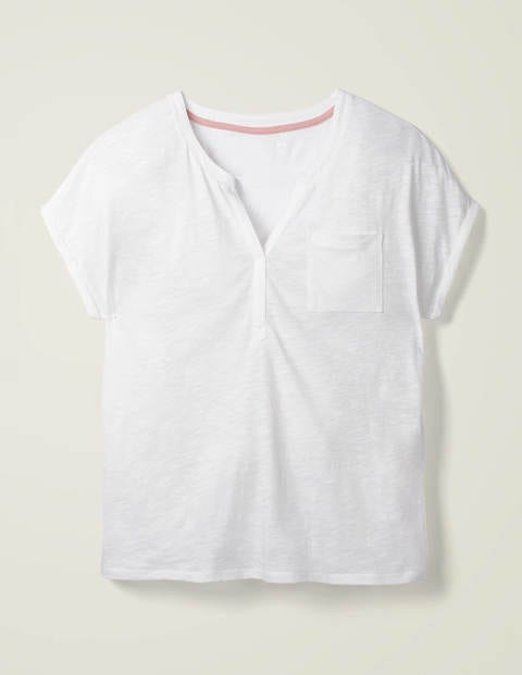 The Cotton Turn Up Cuff Tee - White The Cotton Turn Up Cuff Tee - White