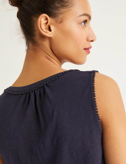 Dara Pompom Jersey Shirt - Navy Dara Pompom Jersey Shirt - Navy