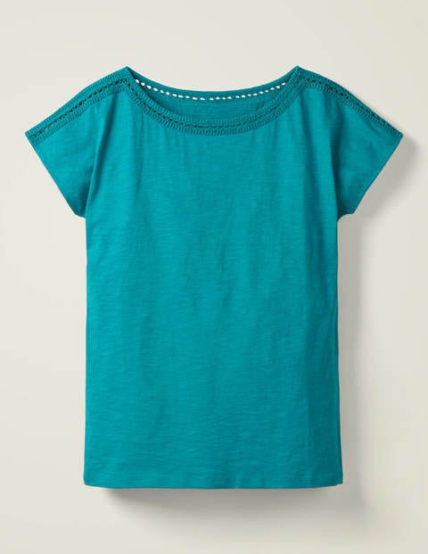 Darcey Jersey-T-Shirt Mit Stickerei - Petrol Darcey Jersey-T-Shirt Mit Stickerei - Petrol