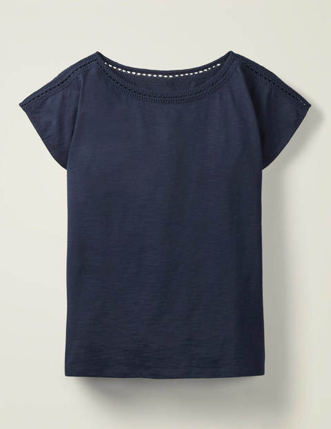 Darcey Embroidered Jersey Tee - Navy Darcey Embroidered Jersey Tee - Navy