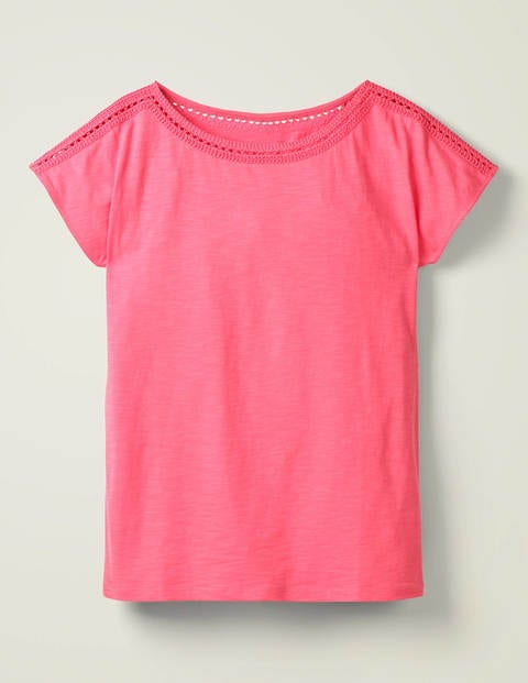 Darcey Jersey-T-Shirt Mit Stickerei - Helles Pink Darcey Jersey-T-Shirt Mit Stickerei - Helles Pink