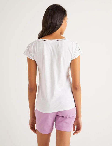 T-shirt Darcey brodé en jersey - Blanc T-shirt Darcey brodé en jersey - Blanc