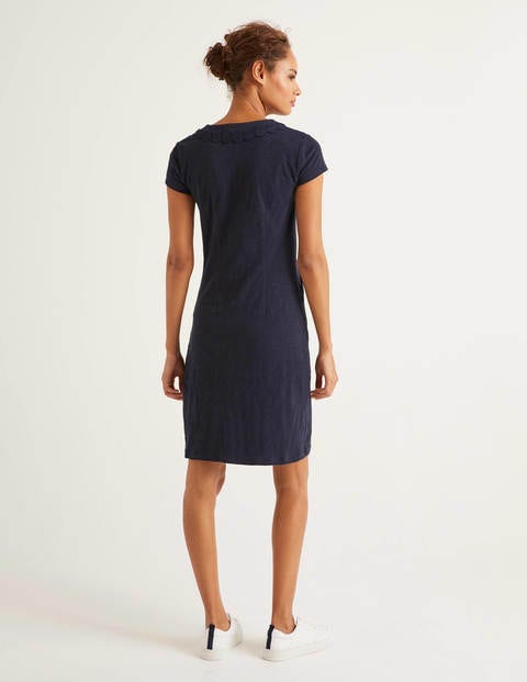 Robe Saskia à brodure en jersey - Bleu marine Robe Saskia à brodure en jersey - Bleu marine