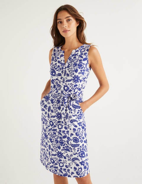 Vanessa Jerseykleid - Blau, Tropenparadies Vanessa Jerseykleid - Blau, Tropenparadies