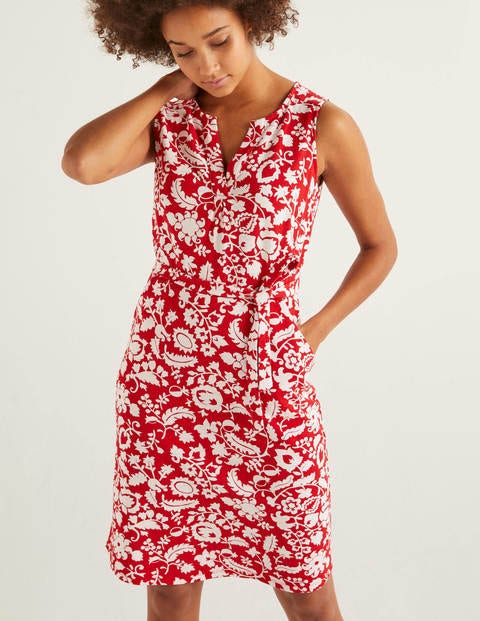 Vanessa Jersey Dress - Post Box Red, Tropical Retreat Vanessa Jersey Dress - Post Box Red, Tropical Retreat