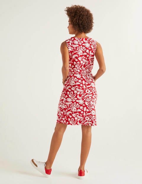 Vanessa Jersey Dress - Post Box Red, Tropical Retreat Vanessa Jersey Dress - Post Box Red, Tropical Retreat