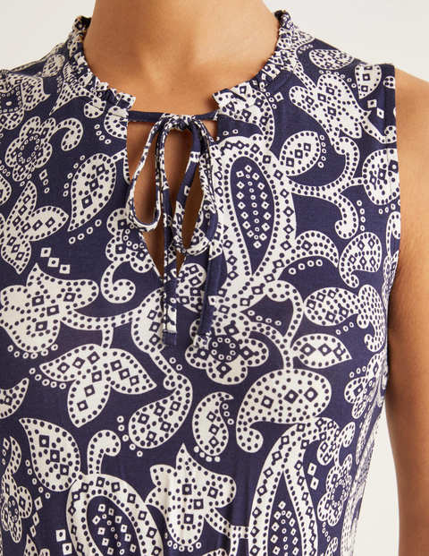 Eliza Jersey Midi Dress - Navy, Spotty Paisley Eliza Jersey Midi Dress - Navy, Spotty Paisley