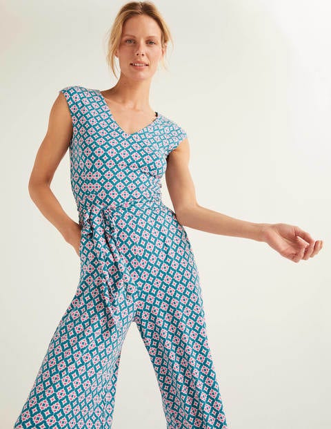 Corinne Jersey-Jumpsuit - Petrol, Diamanttropfen Corinne Jersey-Jumpsuit - Petrol, Diamanttropfen