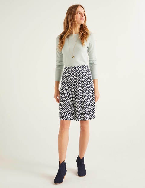 Jupe Edie en jersey - Bleu marine, motif Diamond Drop Jupe Edie en jersey - Bleu marine, motif Diamond Drop
