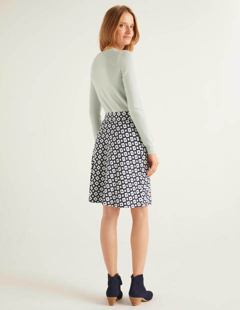 Jupe Edie en jersey - Bleu marine, motif Diamond Drop Jupe Edie en jersey - Bleu marine, motif Diamond Drop