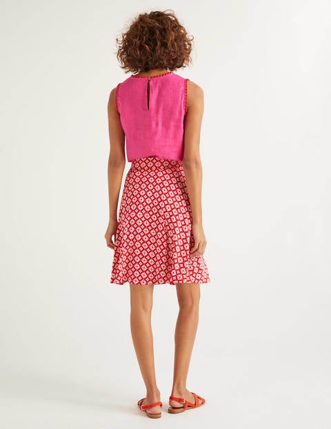 Edie Jersey Skirt - Post Box Red, Diamond Drop Edie Jersey Skirt - Post Box Red, Diamond Drop
