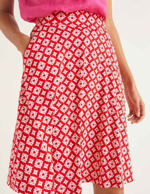 Edie Jersey Skirt - Post Box Red, Diamond Drop Edie Jersey Skirt - Post Box Red, Diamond Drop