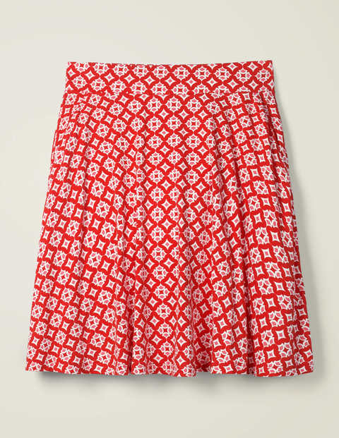 Edie Jersey Skirt - Post Box Red, Diamond Drop Edie Jersey Skirt - Post Box Red, Diamond Drop