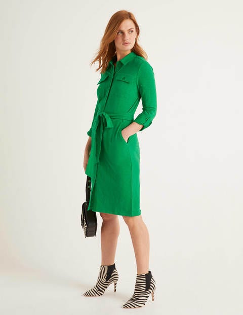 Robe-chemise Rowena en jersey - Émeraude profond Robe-chemise Rowena en jersey - Émeraude profond