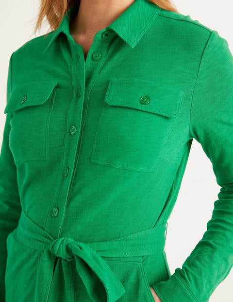 emerald green shirt dress