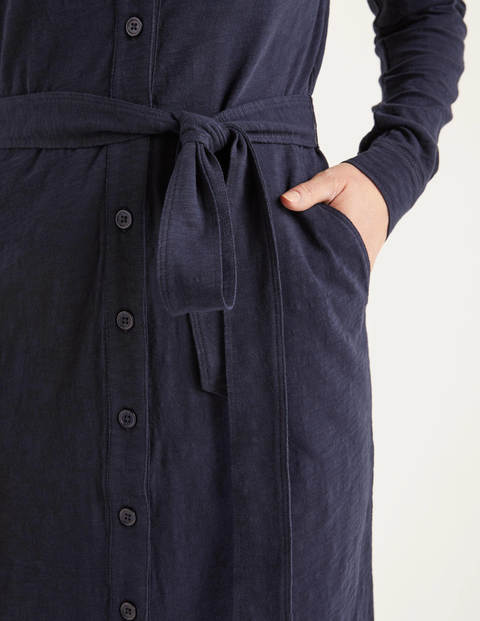 Rowena Jersey Shirt Dress - Navy Rowena Jersey Shirt Dress - Navy