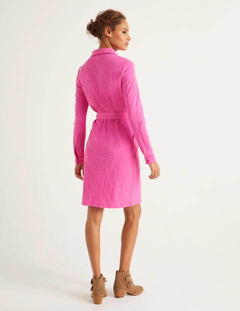 Rowena Hemdblusenkleid aus Jersey - Knalliges Stiefmütterchen Rowena Hemdblusenkleid aus Jersey - Knalliges Stiefmütterchen