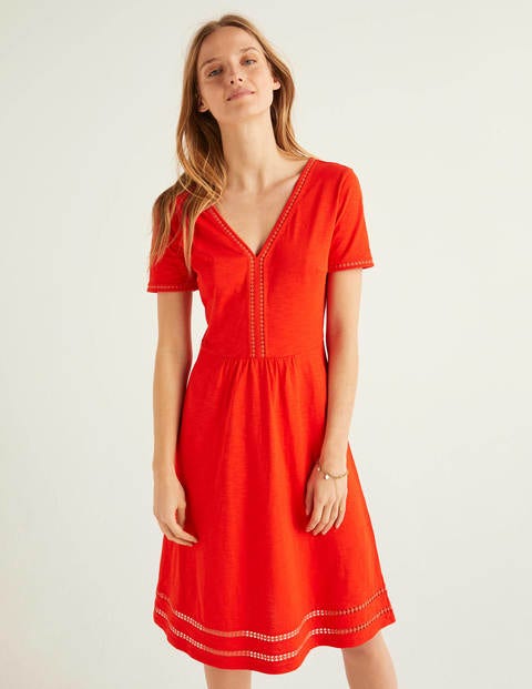 orange jersey dress