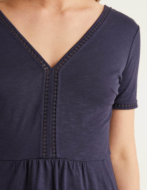 Carmen Trim Jersey Dress - Navy Carmen Trim Jersey Dress - Navy