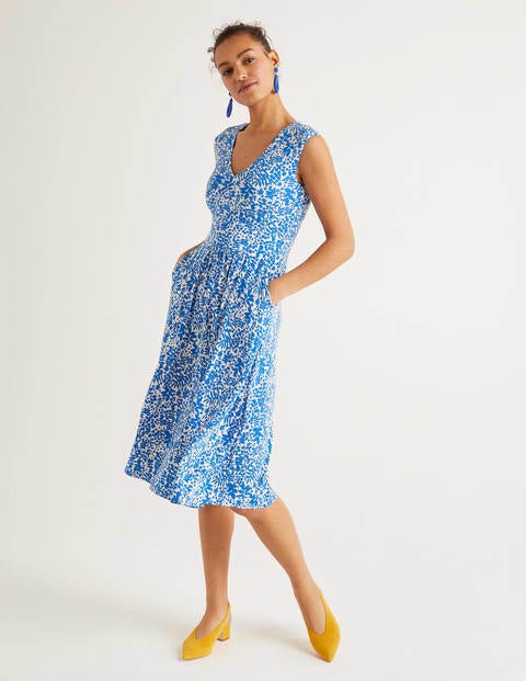 Odilie Jersey Dress - Bold Blue, Shadow Bloom Odilie Jersey Dress - Bold Blue, Shadow Bloom
