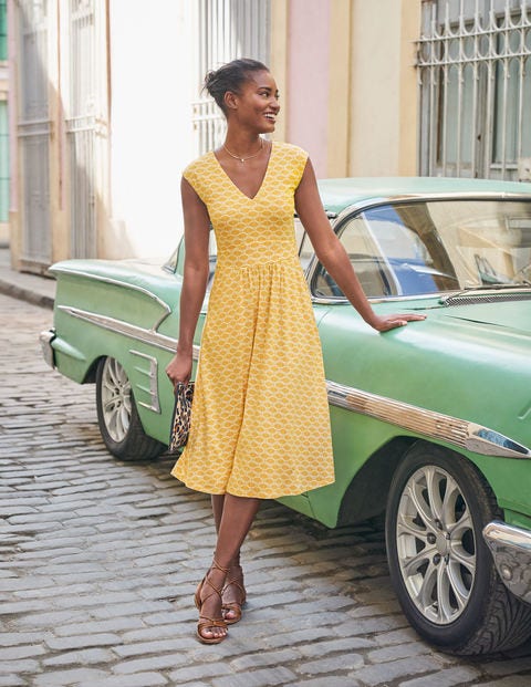 Odilie Jersey Dress - Tuscan Sun, Deco Palm Odilie Jersey Dress - Tuscan Sun, Deco Palm