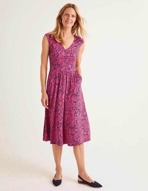 Odilie Jersey Dress - Bright Camellia, Shadow Bloom Odilie Jersey Dress - Bright Camellia, Shadow Bloom
