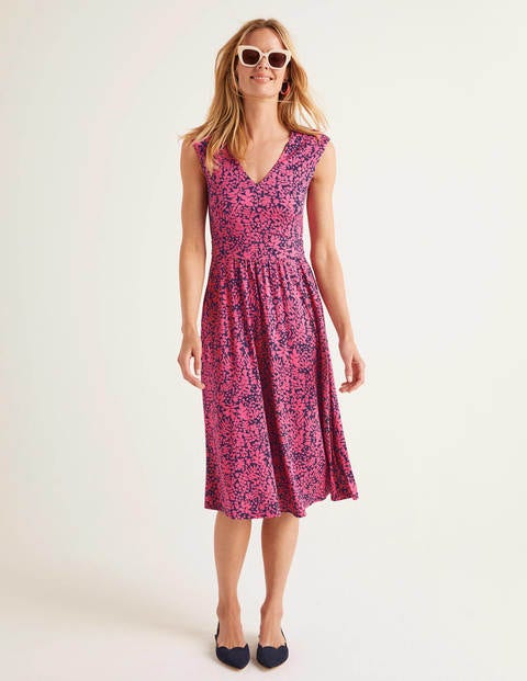 Odilie Jersey Dress - Bright Camellia, Shadow Bloom Odilie Jersey Dress - Bright Camellia, Shadow Bloom