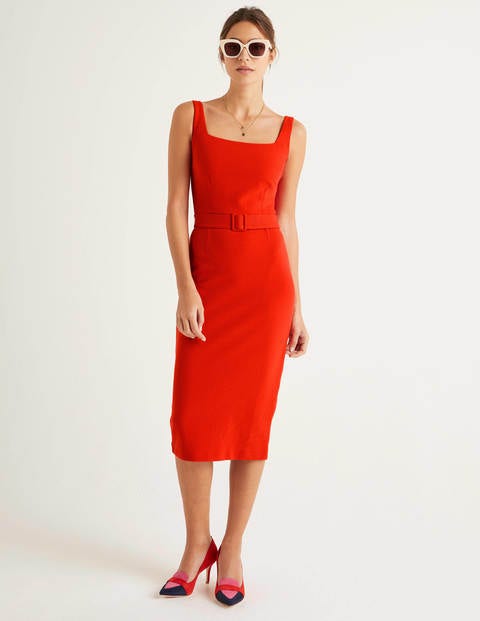 Dorothea Belted Ottoman Dress - Orange Sunset Dorothea Belted Ottoman Dress - Orange Sunset