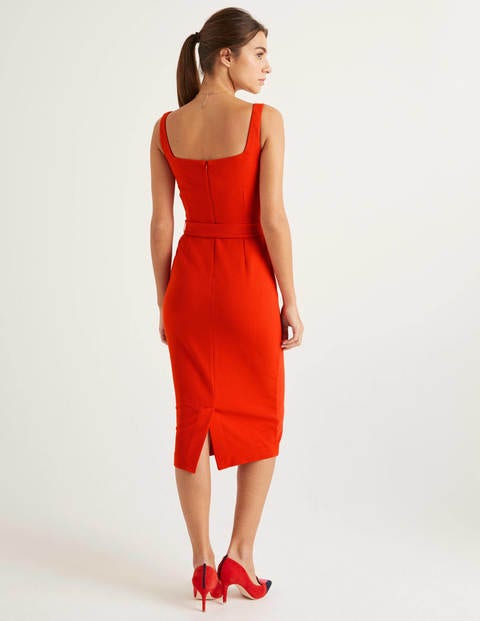 Dorothea Belted Ottoman Dress - Orange Sunset Dorothea Belted Ottoman Dress - Orange Sunset