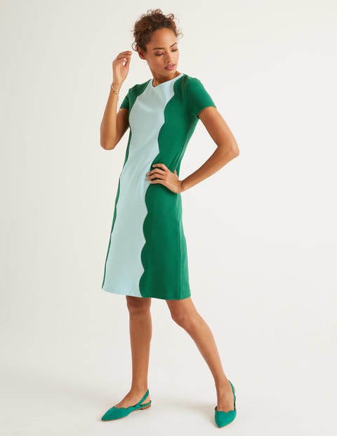 forest green shift dress