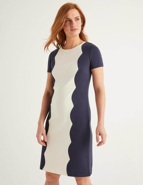 Robe droite Ruth en ottoman - Bleu marine Robe droite Ruth en ottoman - Bleu marine