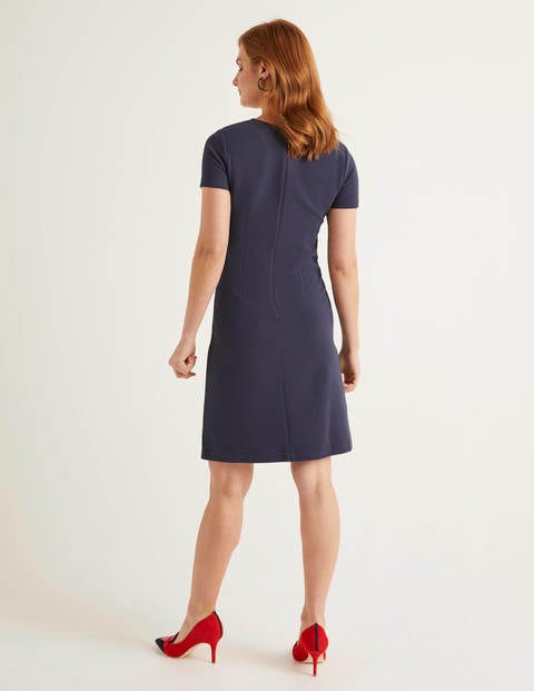 Robe droite Ruth en ottoman - Bleu marine Robe droite Ruth en ottoman - Bleu marine