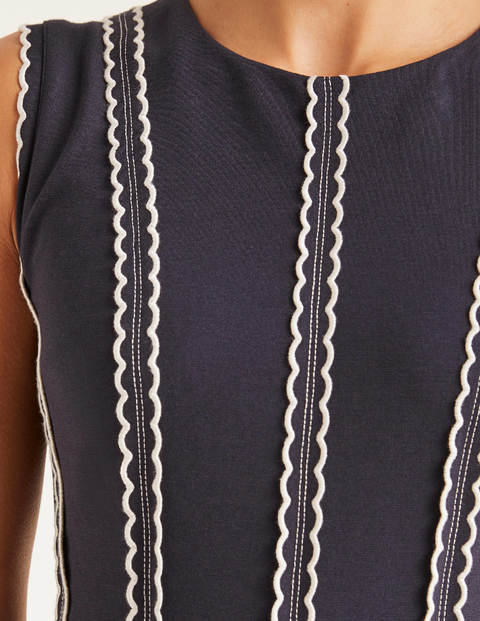 Eve Scallop Ponte Midi Dress - Navy Eve Scallop Ponte Midi Dress - Navy