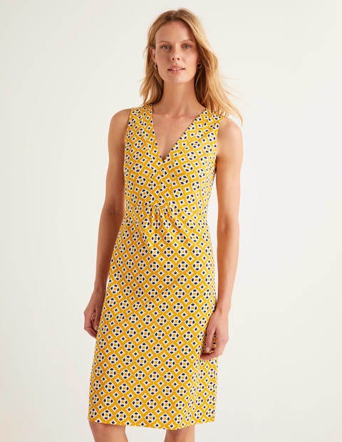 Eden Jerseykleid - Sonnengelb, Diamanttropfen Eden Jerseykleid - Sonnengelb, Diamanttropfen