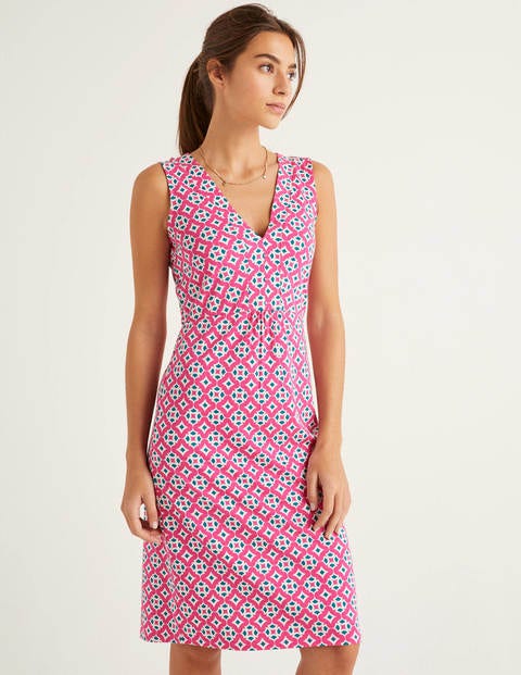 Eden Jersey Dress - Party Pink, Diamond Drop Eden Jersey Dress - Party Pink, Diamond Drop