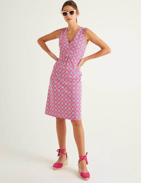 Eden Jersey Dress - Party Pink, Diamond Drop Eden Jersey Dress - Party Pink, Diamond Drop