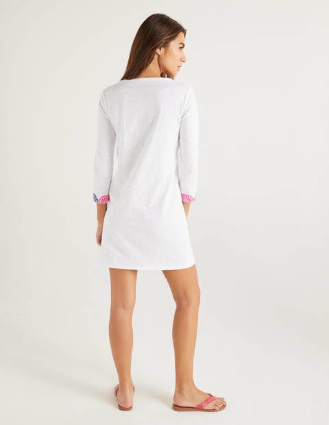 Eda Embroidered Jersey Tunic - White/Multi Eda Embroidered Jersey Tunic - White/Multi