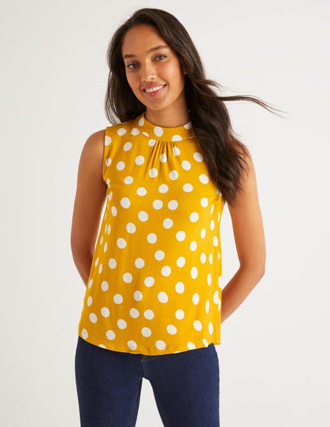 Thomasina High Neck Top - Tuscan Sun/Ivory Spot Thomasina High Neck Top - Tuscan Sun/Ivory Spot
