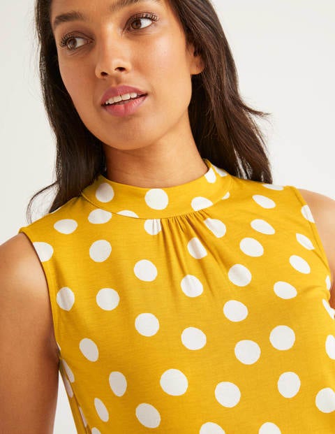 Thomasina High Neck Top - Tuscan Sun/Ivory Spot Thomasina High Neck Top - Tuscan Sun/Ivory Spot