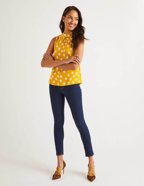 Thomasina High Neck Top - Tuscan Sun/Ivory Spot Thomasina High Neck Top - Tuscan Sun/Ivory Spot