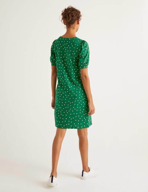 Zoe Jersey T-shirt Dress - Forest and Gold, Polka Spot Zoe Jersey T-shirt Dress - Forest and Gold, Polka Spot