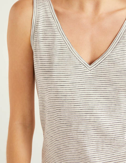 The Cotton Tank - Ivory/Navy The Cotton Tank - Ivory/Navy
